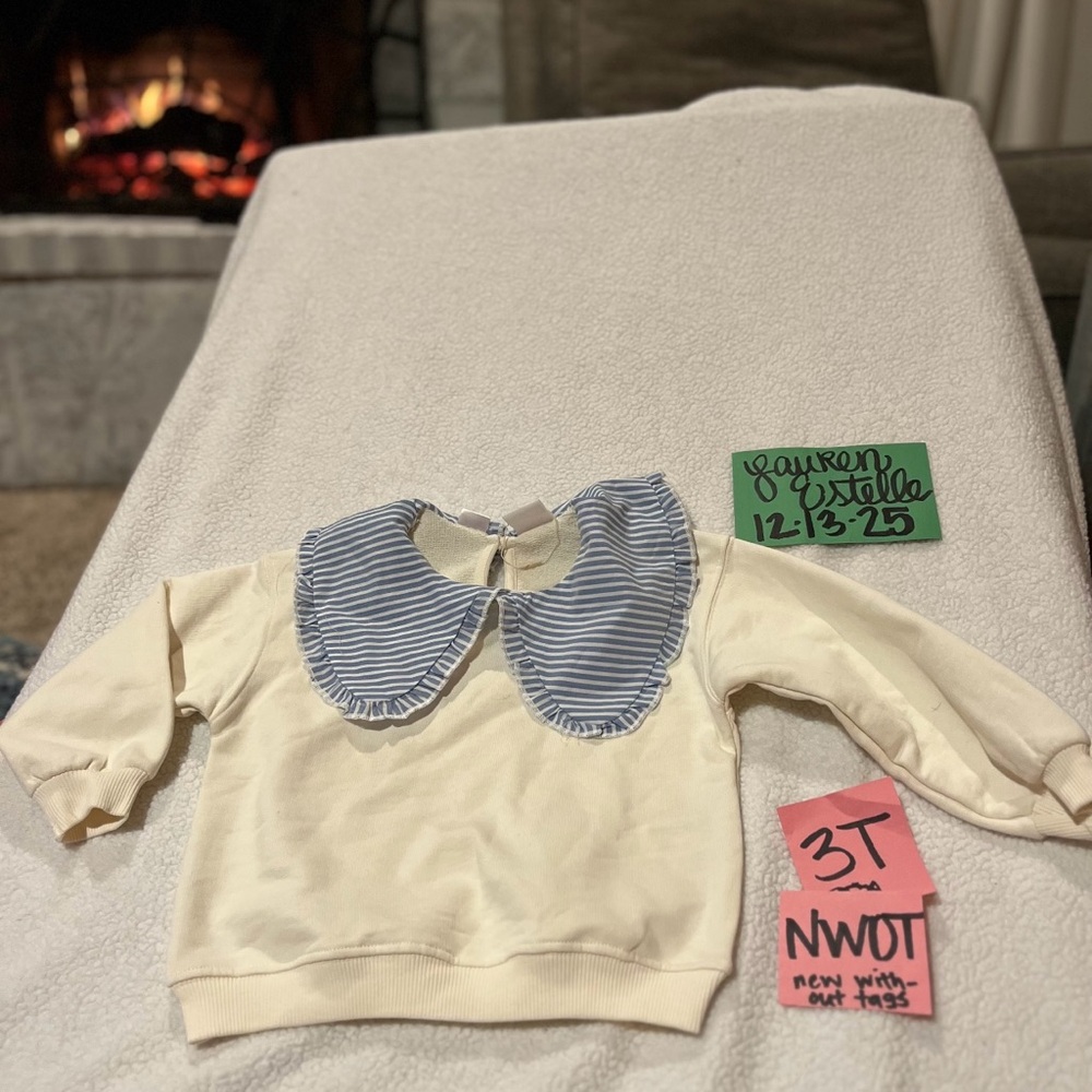 NEW Zara little girls Peter Pan Collar Toddler Kids Sweater 2/3